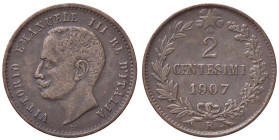 SAVOIA - Vittorio Emanuele III (1900-1943) - 2 Centesimi 1907 Valore Pag. 929; Mont. 401 RR CU 
qBB/BB