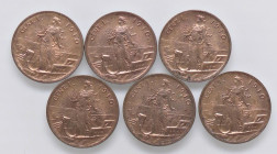 SAVOIA - Vittorio Emanuele III (1900-1943) - Centesimo 1910 Prora Pag. 947; Mont. 424 CU Lotto di 6 esemplari in rame rosso - Lotto di 6 esemplari in ...