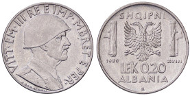 SAVOIA - Albania - 0,20 Lek 1939 XVIII Pag. 1002; Mont. 502 NC AC Antimagnetica - Antimagnetica - 
SPL