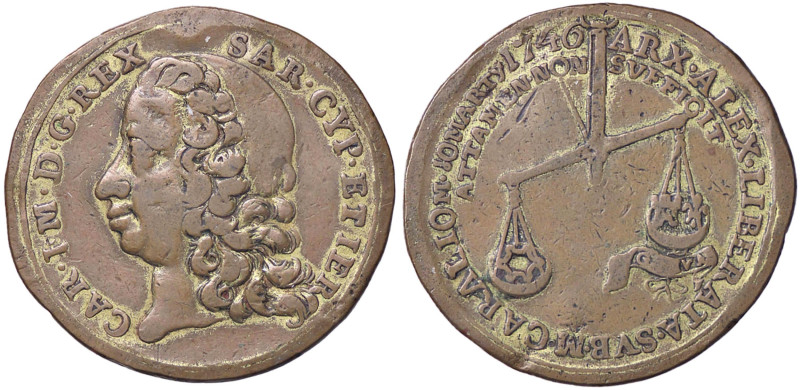 MEDAGLIE - SAVOIA - Carlo Emanuele III (1730-1773) - Medaglia 1746 - Liberazione...