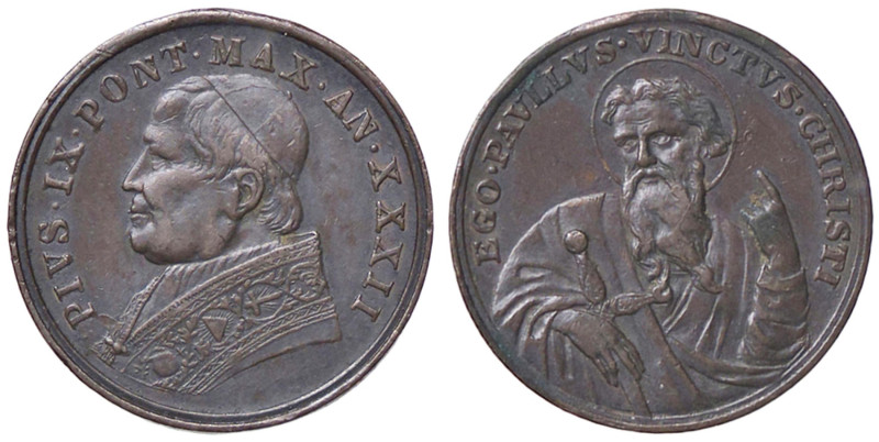 MEDAGLIE - PAPALI - Pio IX (1866-1870) - Medaglia A. XXXIII - Martirio di San Pa...