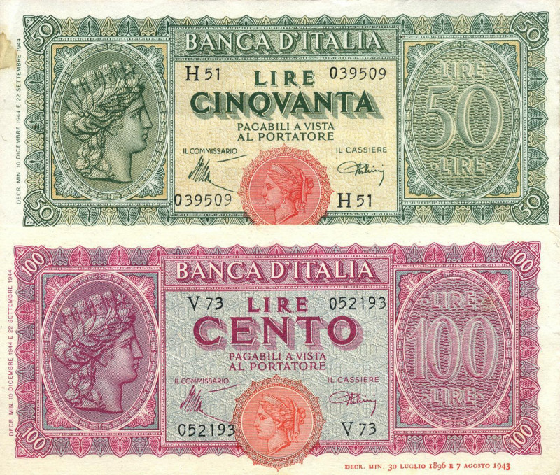 CARTAMONETA - BANCA d'ITALIA - Luogotenenza (1944-1946) - 100 Lire - Italia Turr...