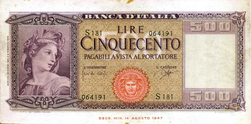 CARTAMONETA - BANCA d'ITALIA - Repubblica Italiana (monetazione in lire) (1946-2...