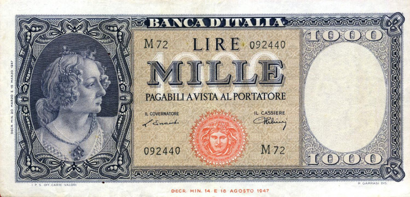 CARTAMONETA - BANCA d'ITALIA - Repubblica Italiana (monetazione in lire) (1946-2...