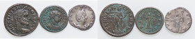 LOTTI - Imperiali Salonina, Tacito, Galerio - Lotto di 3 monete 
med. MB