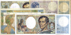 LOTTI - Cartamoneta-Estera FRANCIA - Lotto di 13 biglietti 
MB÷BB+