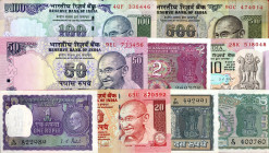 LOTTI - Cartamoneta-Estera INDIA - Lotto di 18 biglietti diversi 
qBB÷FDS