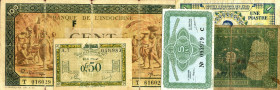 LOTTI - Cartamoneta-Estera INDOCINA - Lotto di 5 biglietti 
qMB÷qSPL