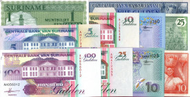 LOTTI - Cartamoneta-Estera SURINAME - Lotto di 10 biglietti diversi 
qFDS÷FDS