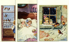 LOTTI - Cartoline Lotto di 25 biglietti augurali cm 11x17, vari soggetti, tutti diversi, illustratore Bertiglia 
Ottimo
