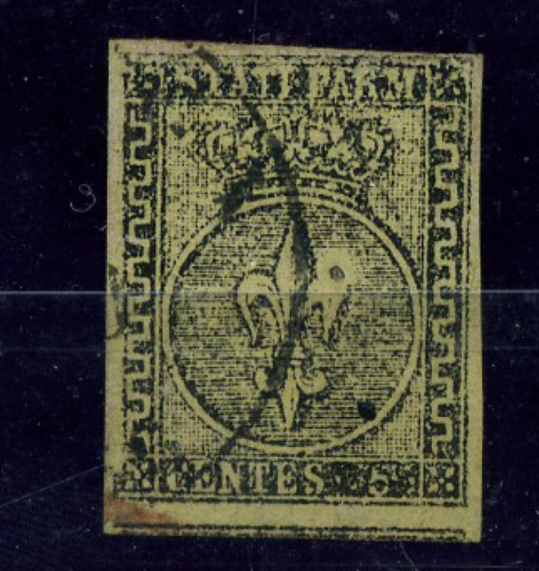 FILATELIA - ANTICHI STATI - PARMA - Antichi Stati 1852 - Giglio borbonico - 5 Ce...