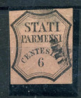 FILATELIA - ANTICHI STATI - PARMA - Antichi Stati - Segnatasse 1853 - Cent. 6 Valore in ottagono rosa vivo 
US