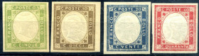 FILATELIA - ANTICHI STATI - SARDEGNA - Antichi Stati 1855 - Effigie di Vitt. em. II - Valori sciolti con gomma integra e ben centrati 
NN
