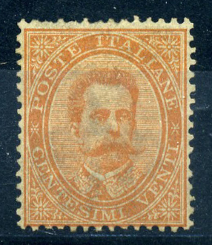 AREA ITALIANA - ITALIA REGNO 1879 - Cent. 20 arancio - effige Umberto I - (39) -...