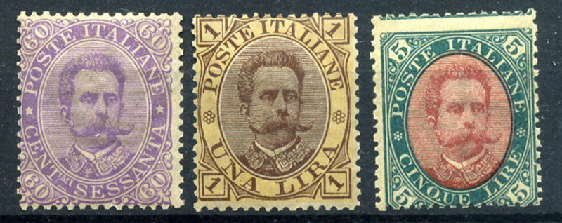 AREA ITALIANA - ITALIA REGNO 1889 - Effige Umberto I - (47/49) - Valori sfusi - ...