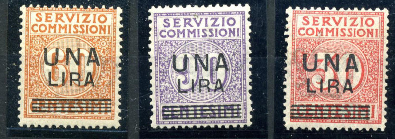 AREA ITALIANA - ITALIA REGNO - Servizio Commissioni 1925 - Soprastampati - (4/6)...