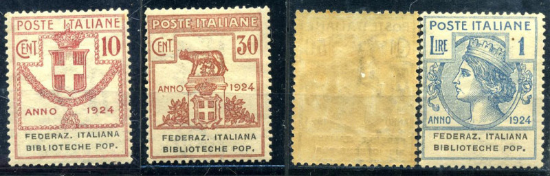 AREA ITALIANA - ITALIA REGNO - Enti Parastatali 1924 - Federazione Italiana Bibl...