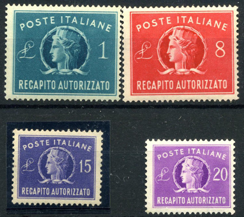 AREA ITALIANA - ITALIA REPUBBLICA - Recapito Autorizzato 1947-1949 - Turrita L. ...