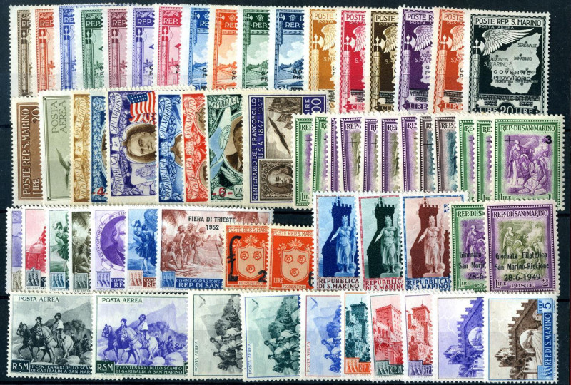 AREA ITALIANA - SAN MARINO 1943-1957 - Serie del periodo - Cat. 150 € 
NN