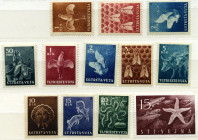 AREA ITALIANA - TRIESTE - ZONA B 1950 - Animali domestici - Sass. 23/30 - in aggiunta , 1952 Mostra filatelica di Capodistria e 3 valori sciolti