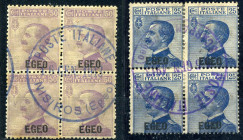 AREA ITALIANA - COLONIE E POSSEDIMENTI - Egeo 1912 - Francobolli d'Italia 1908 - (1/2) - Cat. 360
