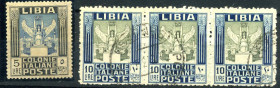 AREA ITALIANA - COLONIE E POSSEDIMENTI - Libia 1922 - Francobolli del 1903 soprastampati - (24/29) - Bella copia - Cat. 800 €
