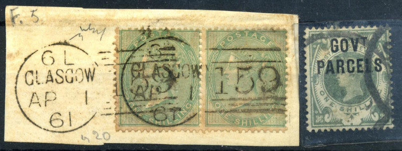 FILATELIA - EUROPA - GRAN BRETAGNA 1867 - Regina Vittoria - Alti valori, 5 Schil...
