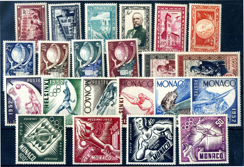 FILATELIA - EUROPA - MONACO - Posta Aerea 1953-1955 - Serie del periodo - Cat. 2...