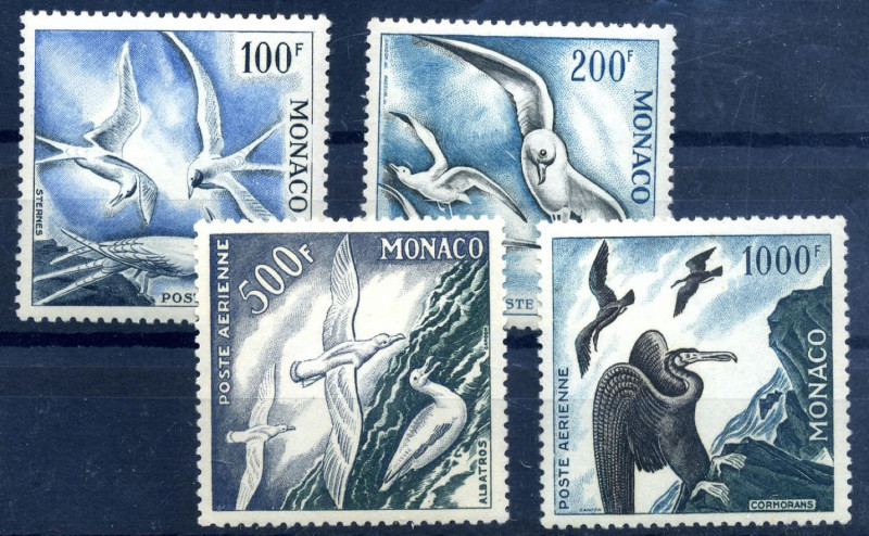 FILATELIA - EUROPA - MONACO - Posta Aerea 1957 - Uccelli marini - Un. A66/68 - C...