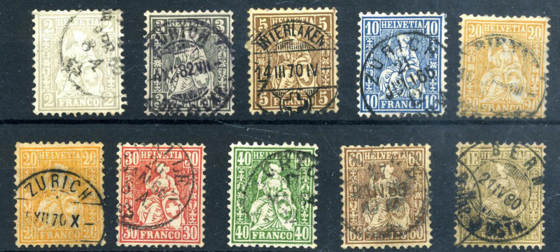 FILATELIA - EUROPA - SVIZZERA 1867-1878 - Helvetia - In aggiunta valori sciolti ...