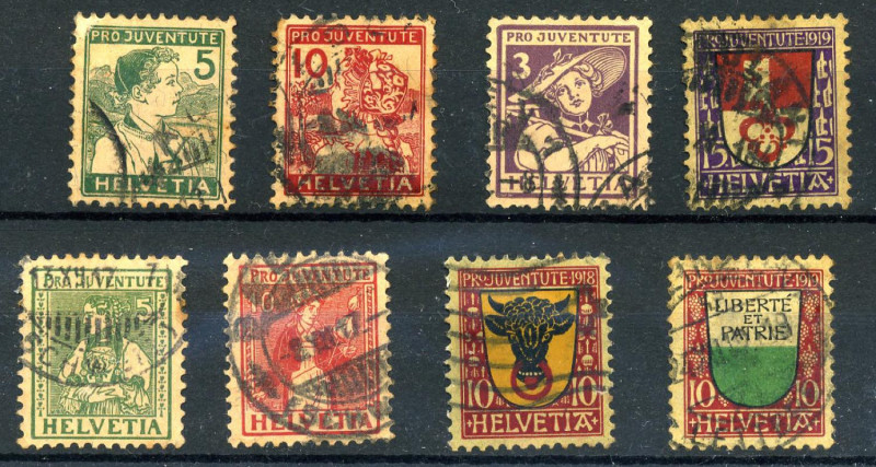 FILATELIA - EUROPA - SVIZZERA 1915-1921 - Serie del periodo - Molto freschi e di...