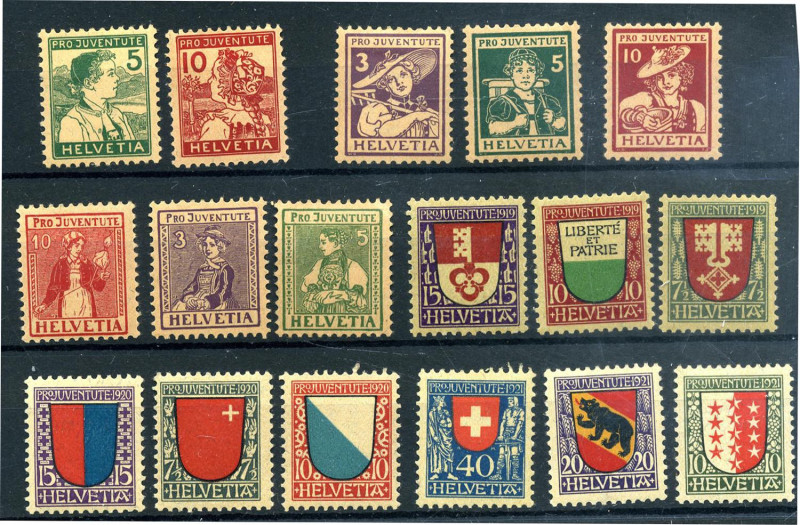 FILATELIA - EUROPA - SVIZZERA 1918-1930 - Serie del periodo - Cat. 195 €