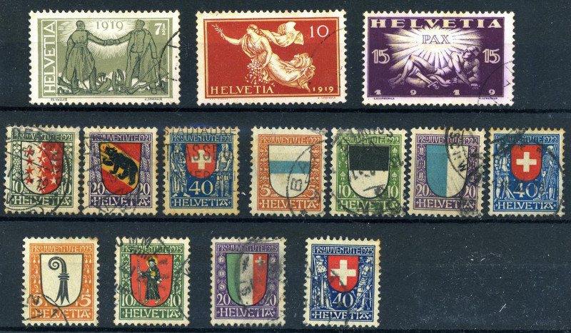 FILATELIA - EUROPA - SVIZZERA 1951-1955 - Serie del periodo - Cat. 230 €