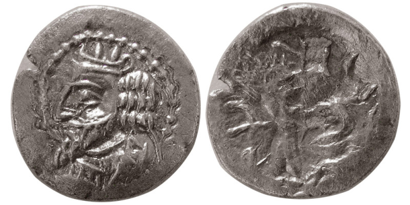 KINGS of PERSIS. Nambed (Namopat) (1st century AD). AR Obol (0.45 gm; 11 mm). Be...