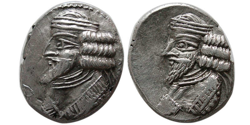 KINGS of PERSIS. Pakor II, 1st Century AD. AR Drachm (3.89 gm; 18 mm). Bearded b...