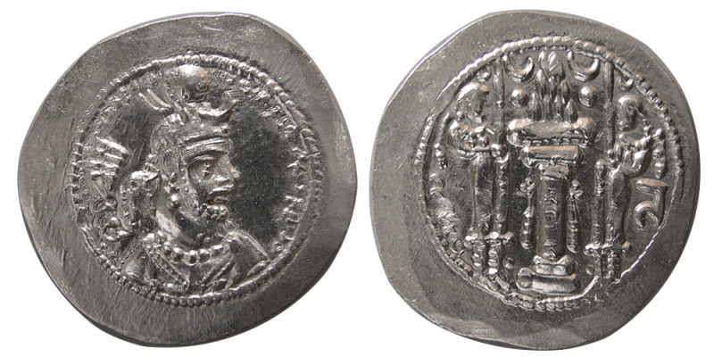 SASANIAN KINGS. Yazdgird I, (399-420 AD). AR Drachm (4.18 gm; 31 mm). Sunrise 91...