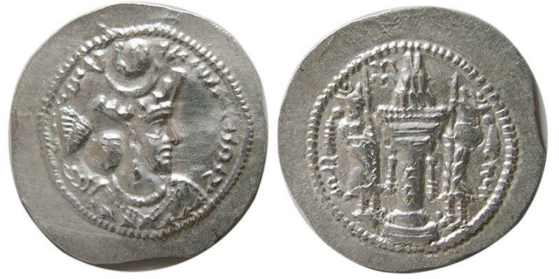 SASANIAN KINGS. Bahram (Varhran) V, first series, 420-438 AD. AR Drachm (4.18 gm...