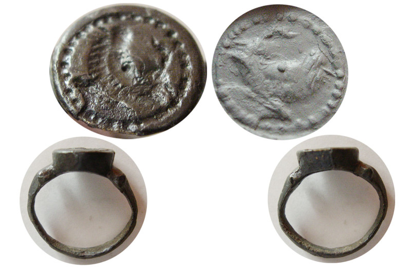 ROMAN EMPIRE. Circa 3rd-4th Century AD. Bronze Seal Ring (8.88 gm, Ring Size 9.5...