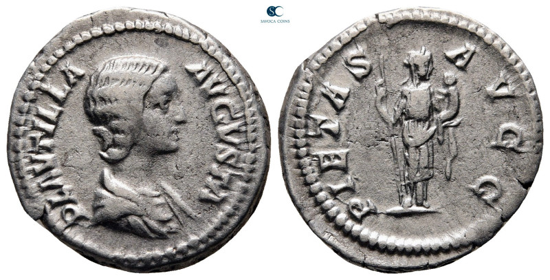 Plautilla. Augusta AD 202-205. Rome
Denarius AR

20 mm, 2,88 g



very fi...