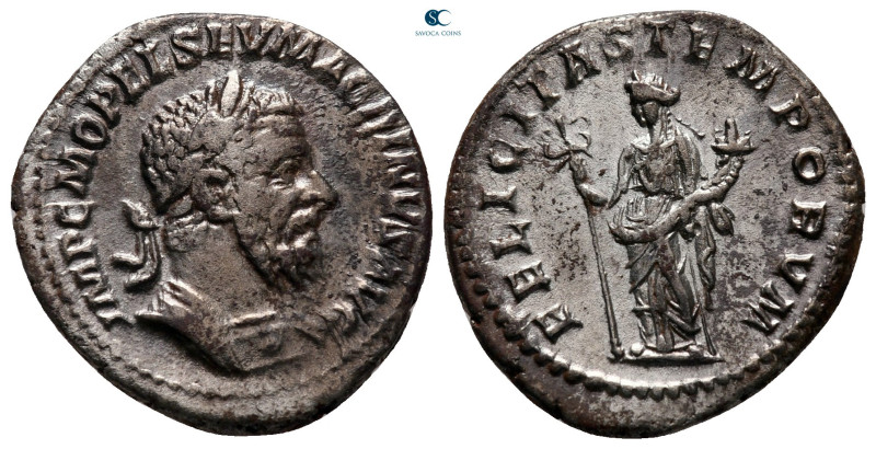 Macrinus AD 217-218. Rome
Denarius AR

20 mm, 3,15 g



very fine