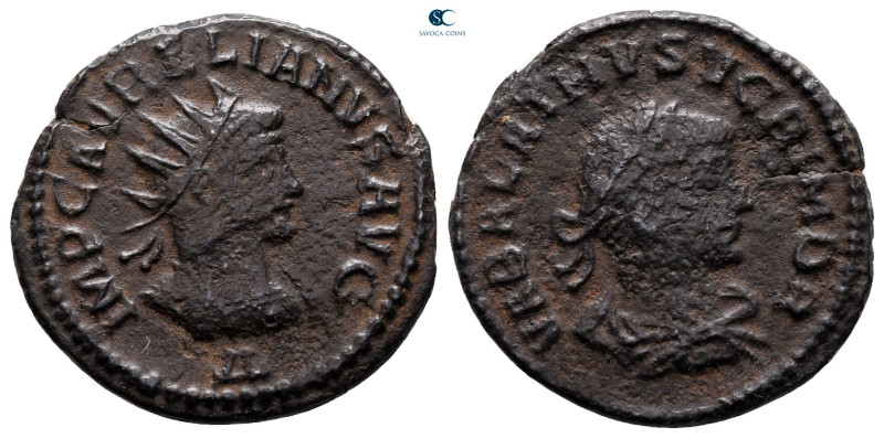 Aurelian and Vabalathus AD 270-275. Antioch
Antoninianus Æ

20 mm, 2,90 g

...