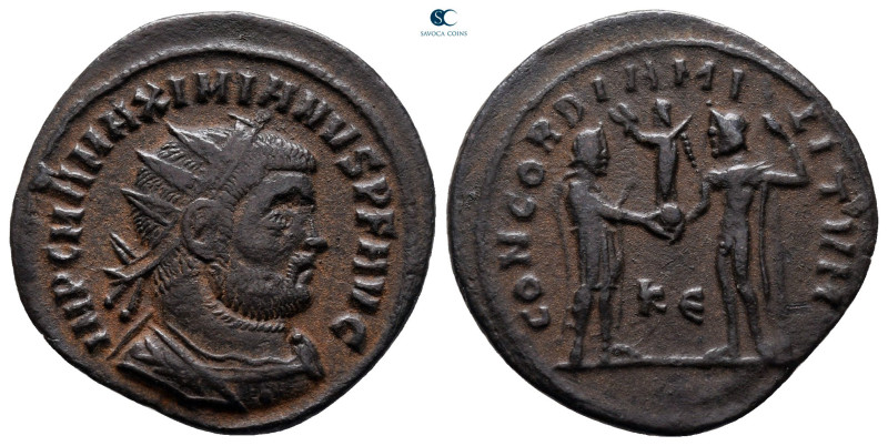 Maximianus Herculius AD 286-305. Cyzicus
Radiatus Æ

22 mm, 2,70 g



ver...