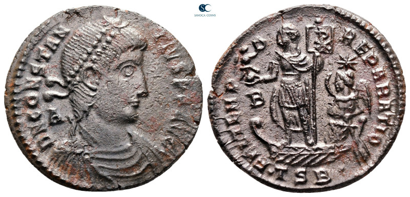 Constantius II AD 347-361. Thessaloniki
Follis Æ

23 mm, 4,56 g



very f...