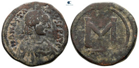 Anastasius I AD 491-518. Constantinople. Follis or 40 Nummi Æ