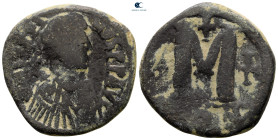Justin I AD 518-527. Constantinople. Follis or 40 Nummi Æ
