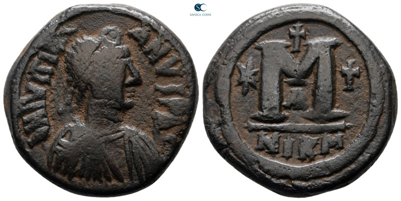 Justinian I AD 527-565. Nikomedia
Follis or 40 Nummi Æ

28 mm, 17,00 g


...