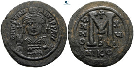 Justinian I AD 527-565. Nikomedia. Follis or 40 Nummi Æ
