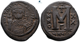 Justinian I AD 527-565. Theoupolis (Antioch). Follis or 40 Nummi Æ