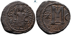 Justinian I AD 527-565. Theoupolis (Antioch). Follis or 40 Nummi Æ