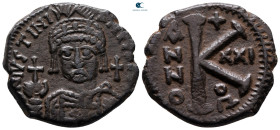 Justinian I AD 527-565. Theoupolis (Antioch). Half Follis or 20 Nummi Æ